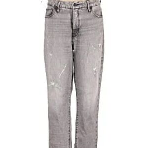 Good American Gray Straight Leg Jeans